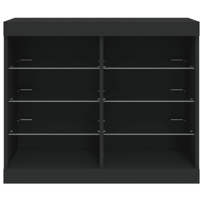 Sideboard with LED Lights Black 81x37x67 cm