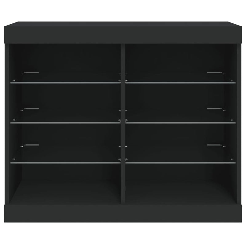 Sideboard with LED Lights Black 81x37x67 cm