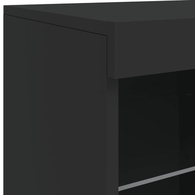 Sideboard with LED Lights Black 81x37x67 cm