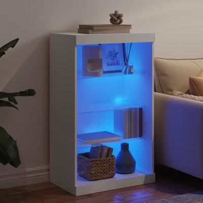 Sideboard with LED Lights White 60.5x37x100 cm