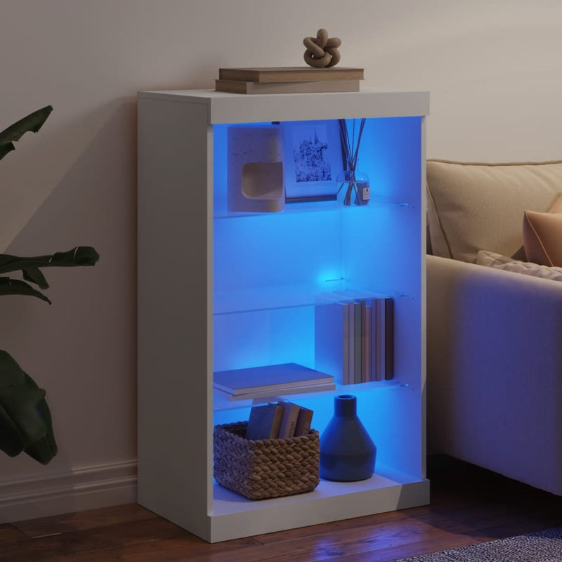 Sideboard with LED Lights White 60.5x37x100 cm