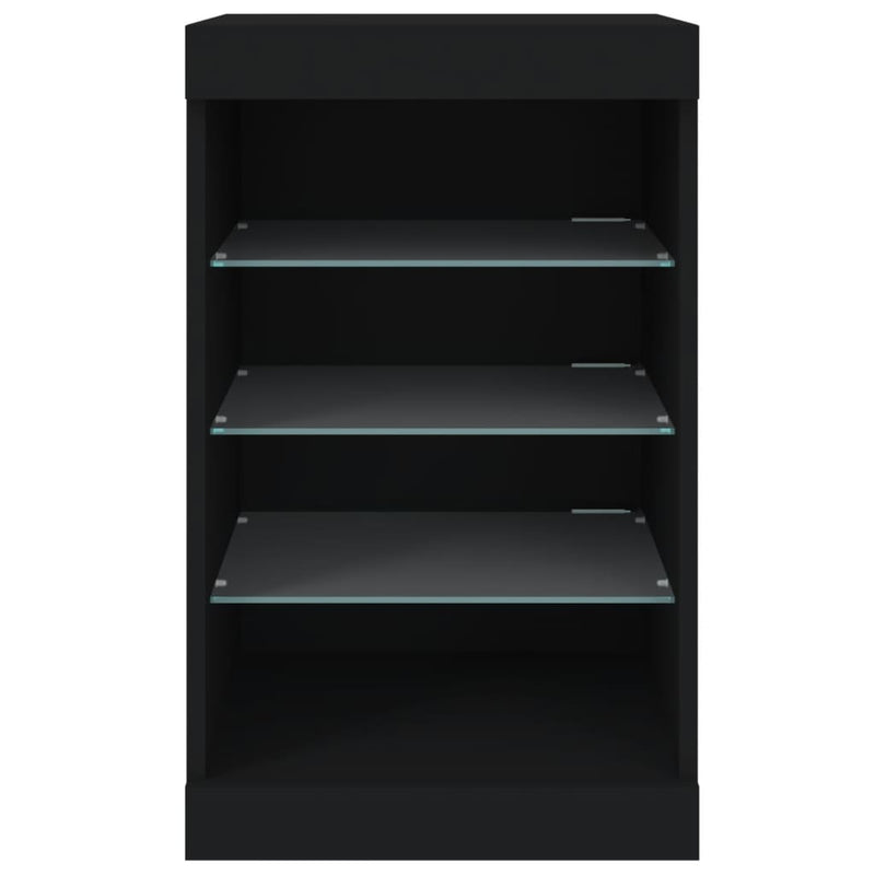 Sideboard with LED Lights Black 41x37x67 cm