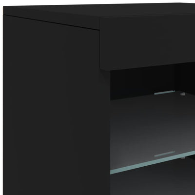 Sideboard with LED Lights Black 41x37x67 cm