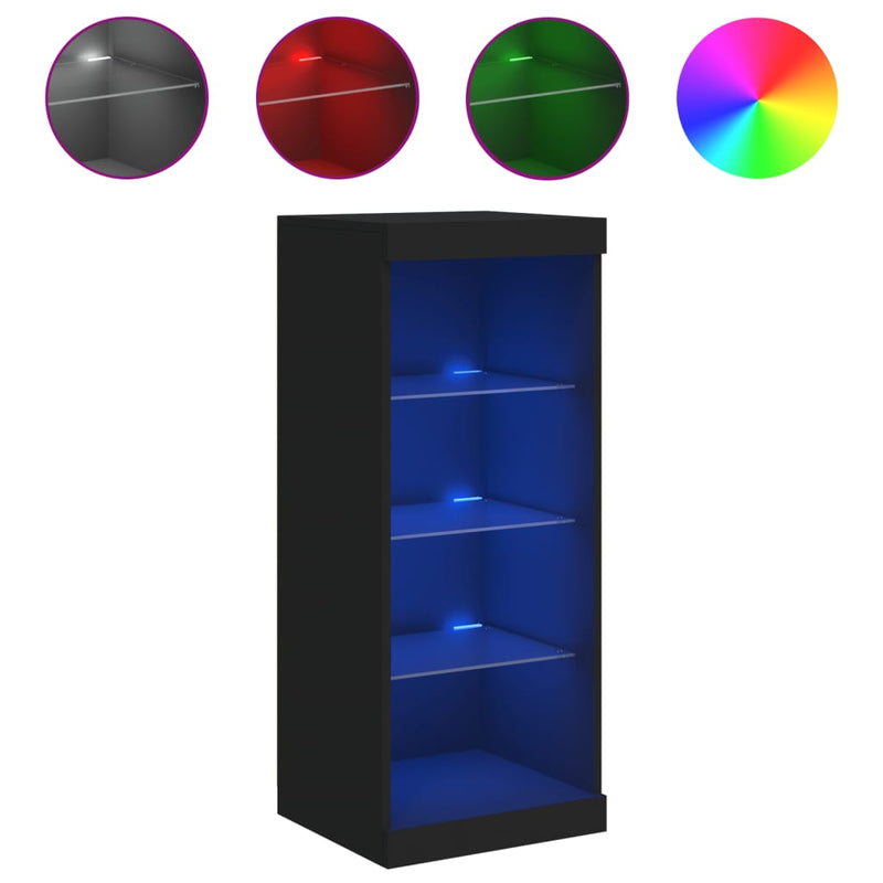 Sideboard with LED Lights Black 41x37x100 cm