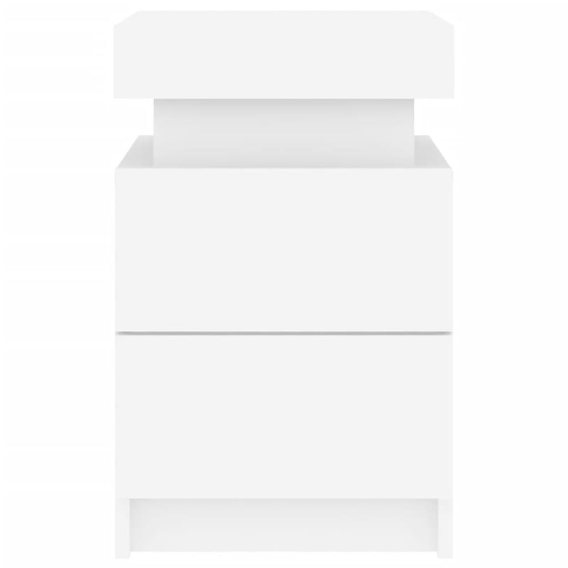 Bedside Cabinet with LED Lights White 35x39x55 cm