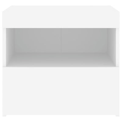 Bedside Cabinet with LED Lights White 50x40x45 cm