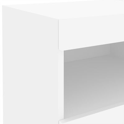 Bedside Cabinet with LED Lights White 50x40x45 cm