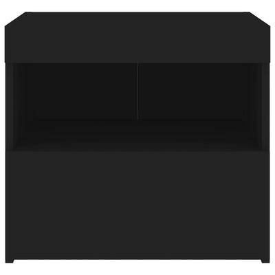 Bedside Cabinets with LED Lights 2 pcs Black 50x40x45 cm