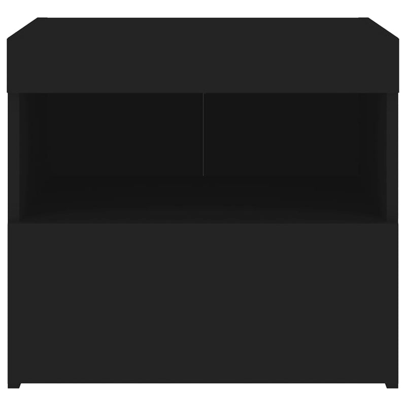 Bedside Cabinets with LED Lights 2 pcs Black 50x40x45 cm