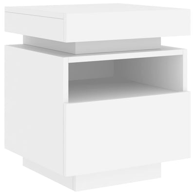Bedside Cabinets with LED Lights 2 pcs White 40x39x48.5 cm
