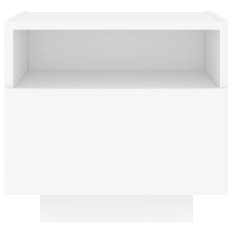 Bedside Cabinets with LED Lights 2 pcs White 40x39x37 cm