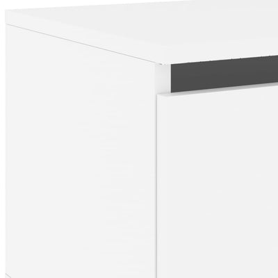 Wall-mounted Bedside Cabinet with LED Lights White