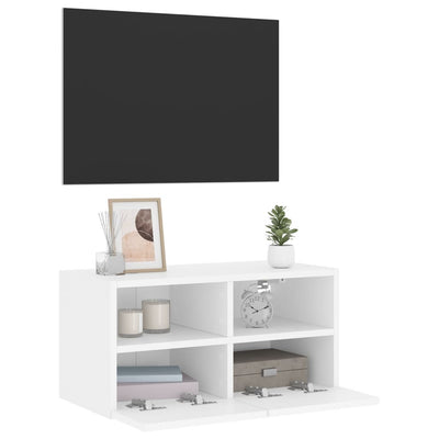 TV Wall Cabinet White 60x30x30 cm Engineered Wood