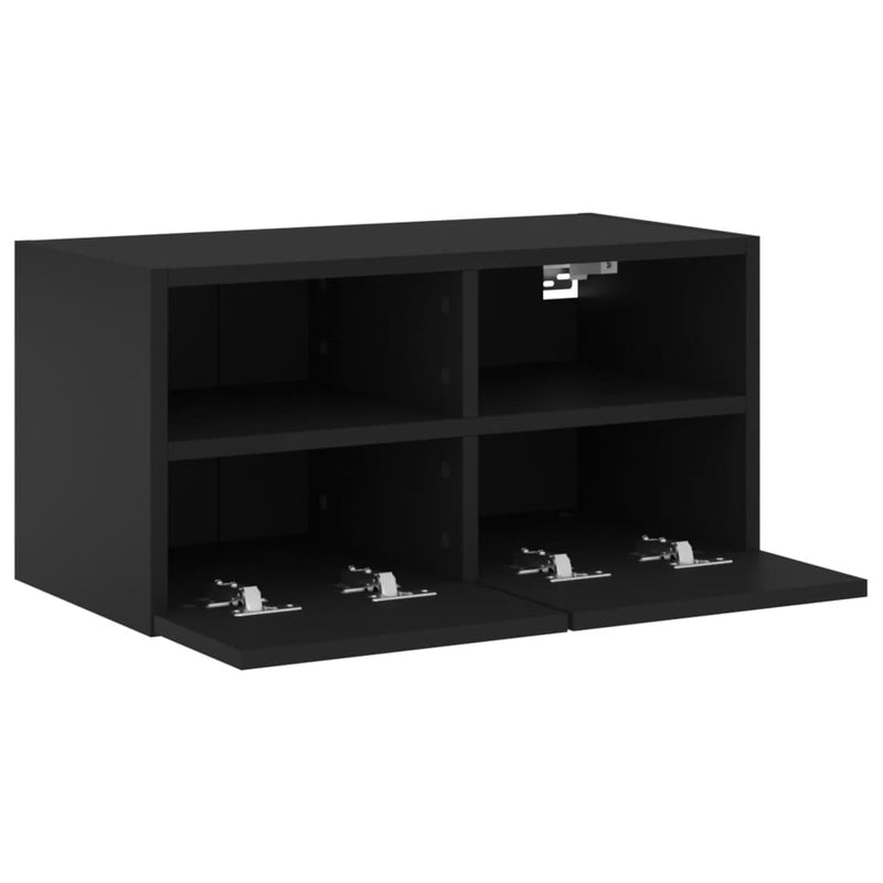 TV Wall Cabinet Black 60x30x30 cm Engineered Wood