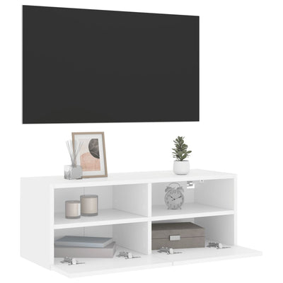 TV Wall Cabinet White 80x30x30 cm Engineered Wood