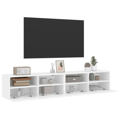 TV Wall Cabinets 2 pcs White 80x30x30 cm Engineered Wood