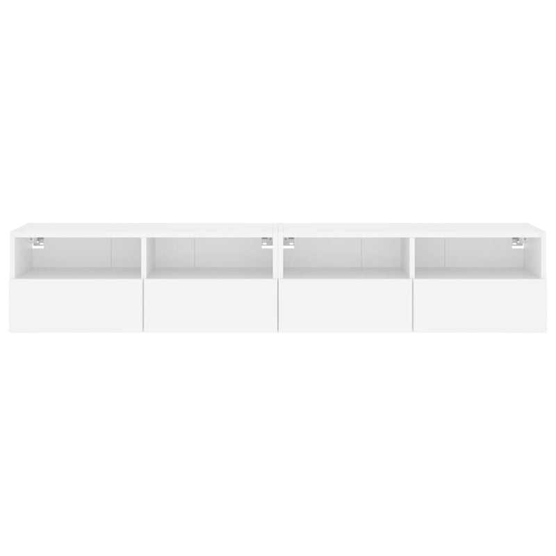 TV Wall Cabinets 2 pcs White 80x30x30 cm Engineered Wood