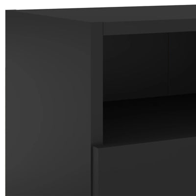 TV Wall Cabinets 2 pcs Black 80x30x30 cm Engineered Wood