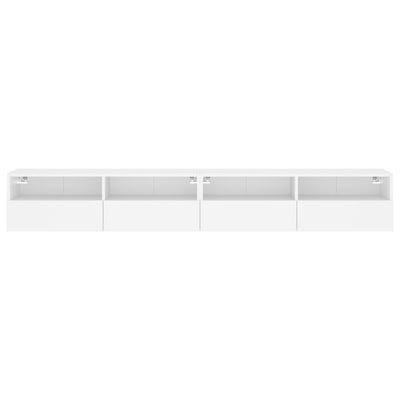 TV Wall Cabinets 2 pcs White 100x30x30 cm Engineered Wood