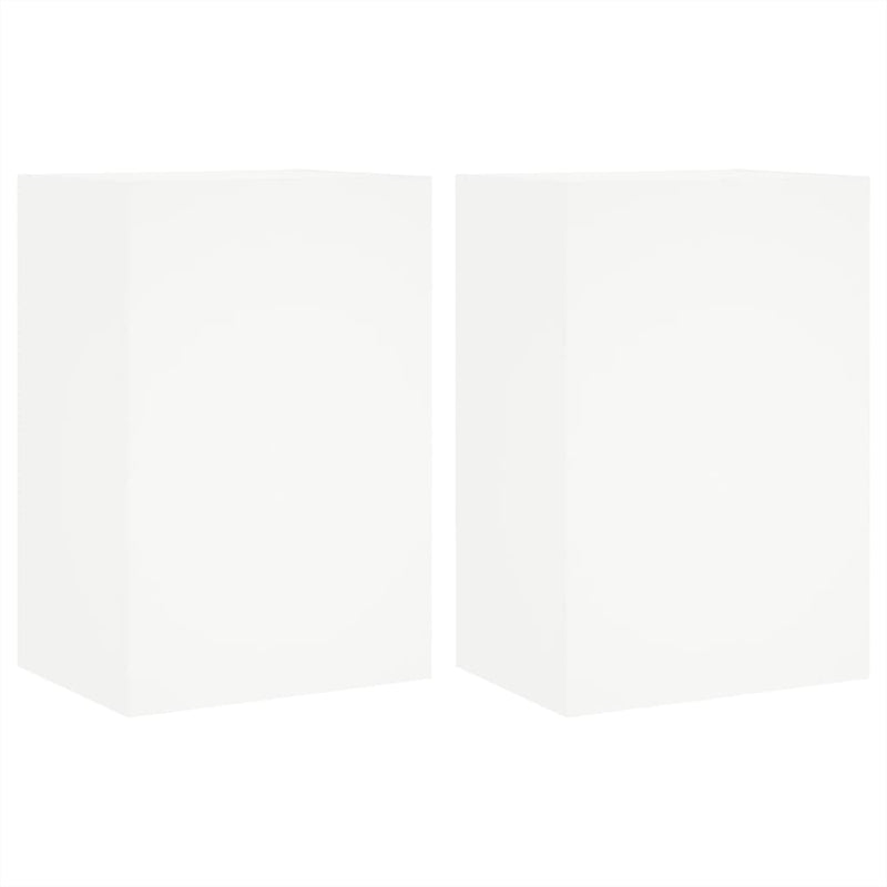 TV Wall Cabinets 2 pcs White 40.5x30x60 cm Engineered Wood