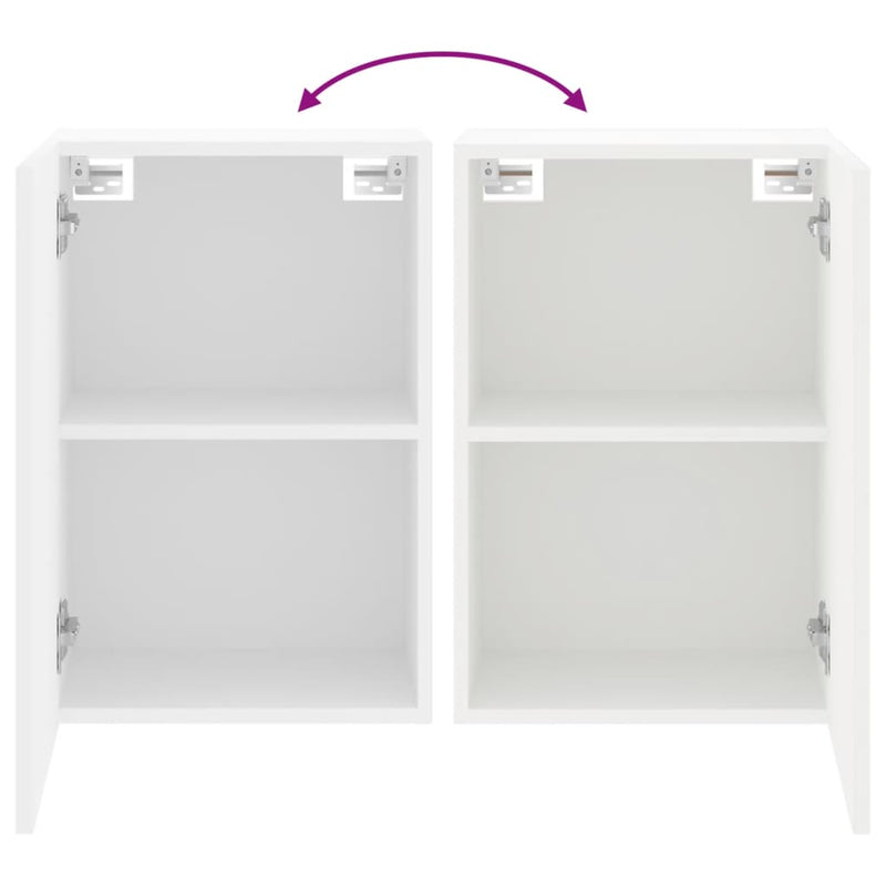 TV Wall Cabinets 2 pcs White 40.5x30x60 cm Engineered Wood