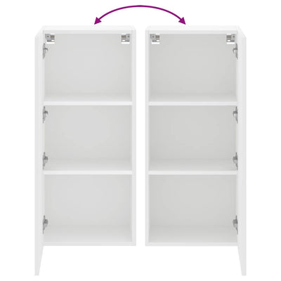 TV Wall Cabinet White 40.5x30x90 cm Engineered Wood