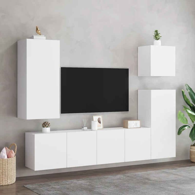 TV Cabinets Wall-mounted 2 pcs White 80x30x41 cm