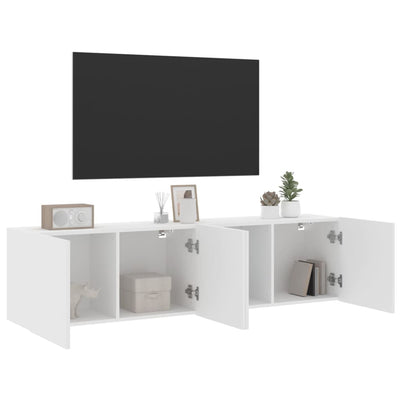 TV Cabinets Wall-mounted 2 pcs White 80x30x41 cm