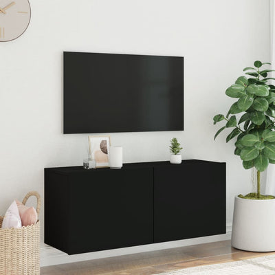 TV Cabinet Wall-mounted Black 100x30x41 cm