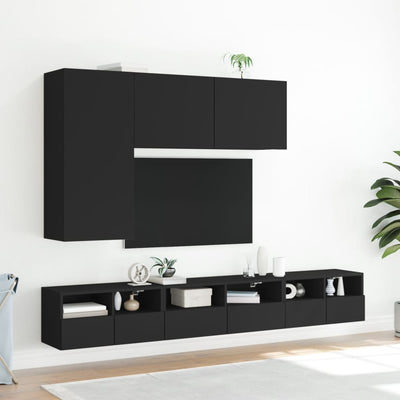 TV Cabinet Wall-mounted Black 100x30x41 cm