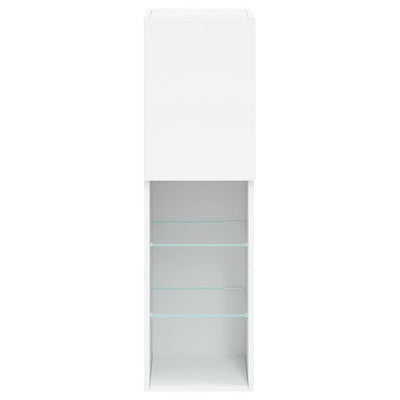 TV Cabinets with LED Lights 2 pcs White 30.5x30x102 cm