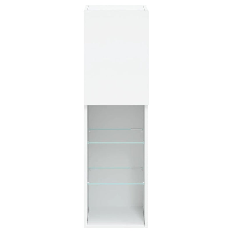 TV Cabinets with LED Lights 2 pcs White 30.5x30x102 cm