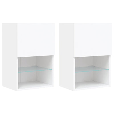 TV Cabinets with LED Lights 2 pcs White 40.5x30x60 cm