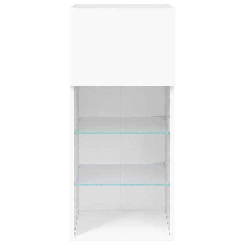 TV Cabinets with LED Lights 2 pcs White 40.5x30x90 cm