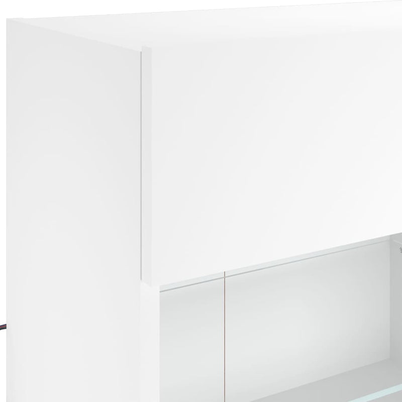 TV Wall Cabinet with LED Lights White 98.5x30x60.5 cm