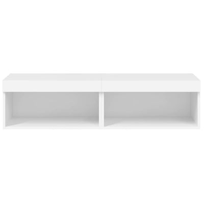 TV Cabinets with LED Lights 2 pcs White 60x30x30 cm