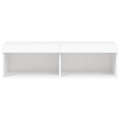 TV Cabinet with LED Lights White 100x30x30 cm