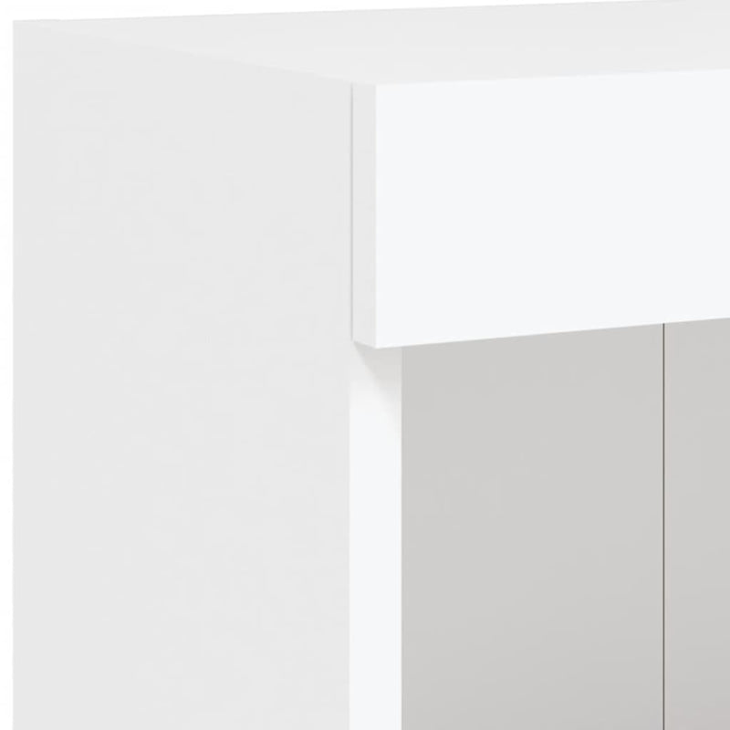 TV Cabinet with LED Lights White 100x30x30 cm