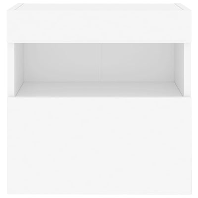 TV Wall Cabinets with LED Lights 2 pcs White 40x30x40 cm