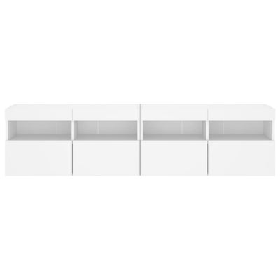 TV Wall Cabinets with LED Lights 2 pcs White 80x30x40 cm