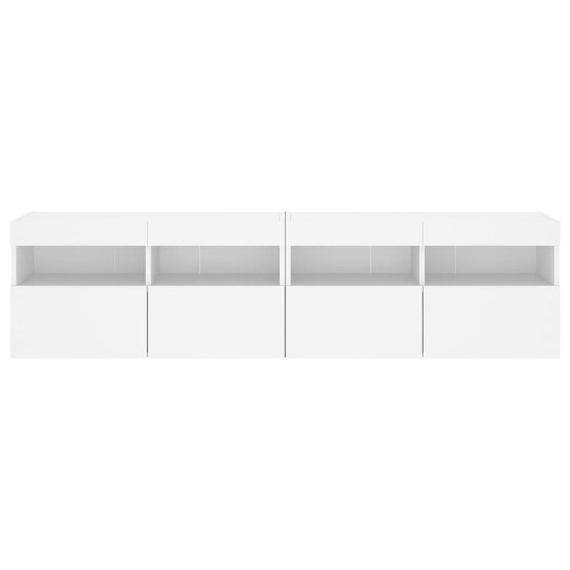 TV Wall Cabinets with LED Lights 2 pcs White 80x30x40 cm