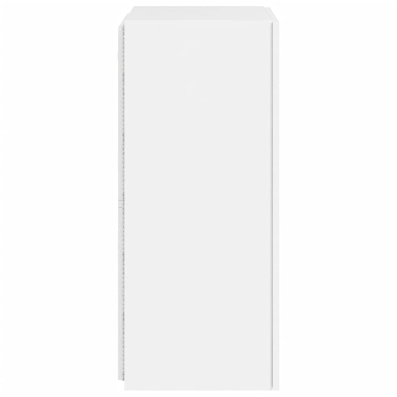 TV Wall Cabinet with LED Lights White 40.5x35x80 cm