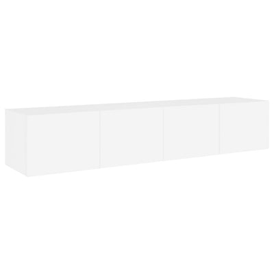 TV Wall Cabinets with LED Lights 2 pcs White 80x35x31 cm