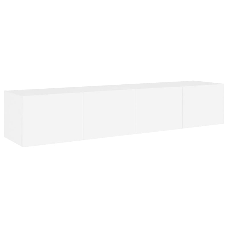 TV Wall Cabinets with LED Lights 2 pcs White 80x35x31 cm