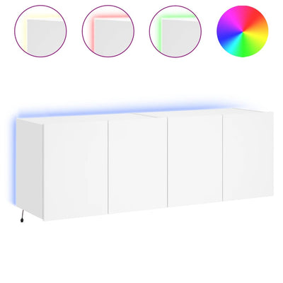 TV Wall Cabinets with LED Lights 2 pcs White 60x35x41 cm