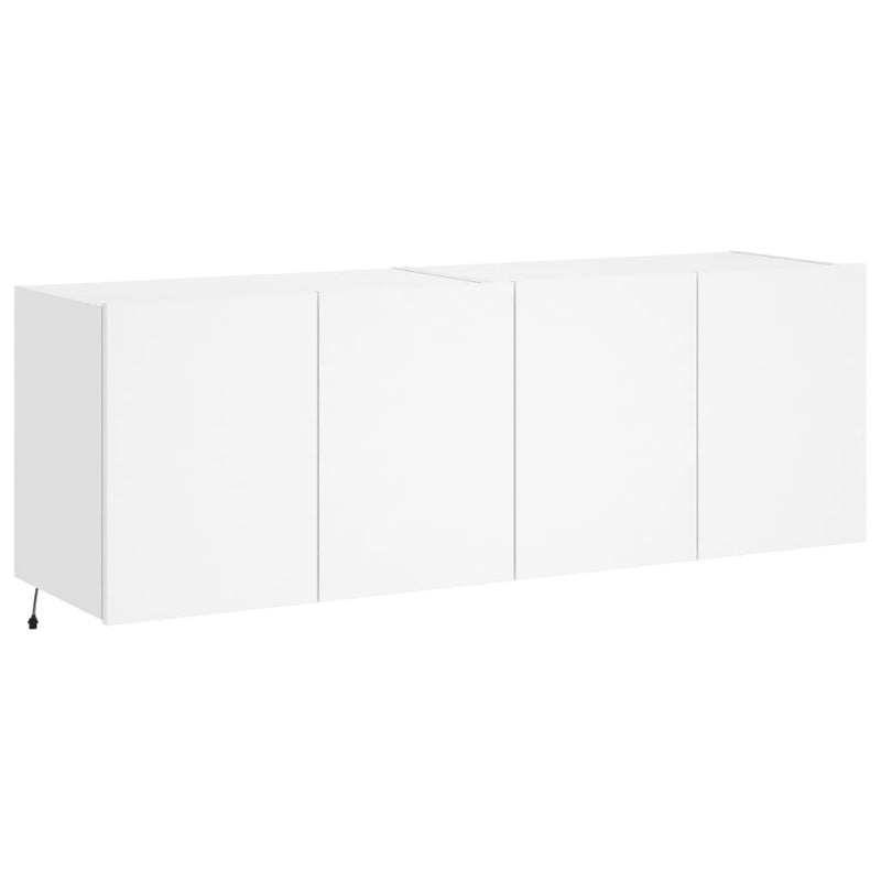 TV Wall Cabinets with LED Lights 2 pcs White 60x35x41 cm