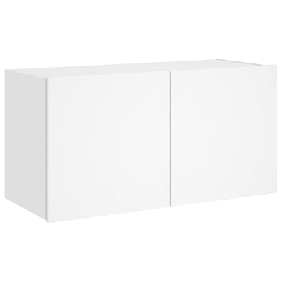 TV Wall Cabinet with LED Lights White 80x35x41 cm