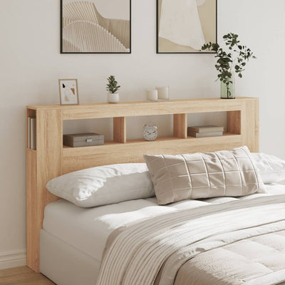 LED Headboard Sonoma Oak 180 cm Engineered Wood