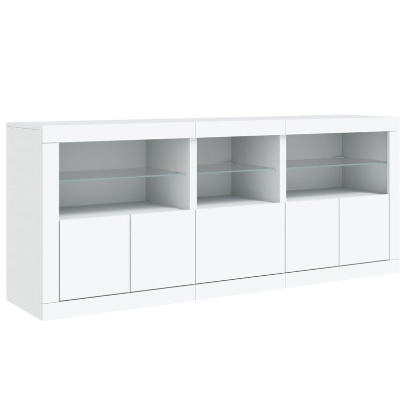 Sideboard with LED Lights White 162x37x67 cm