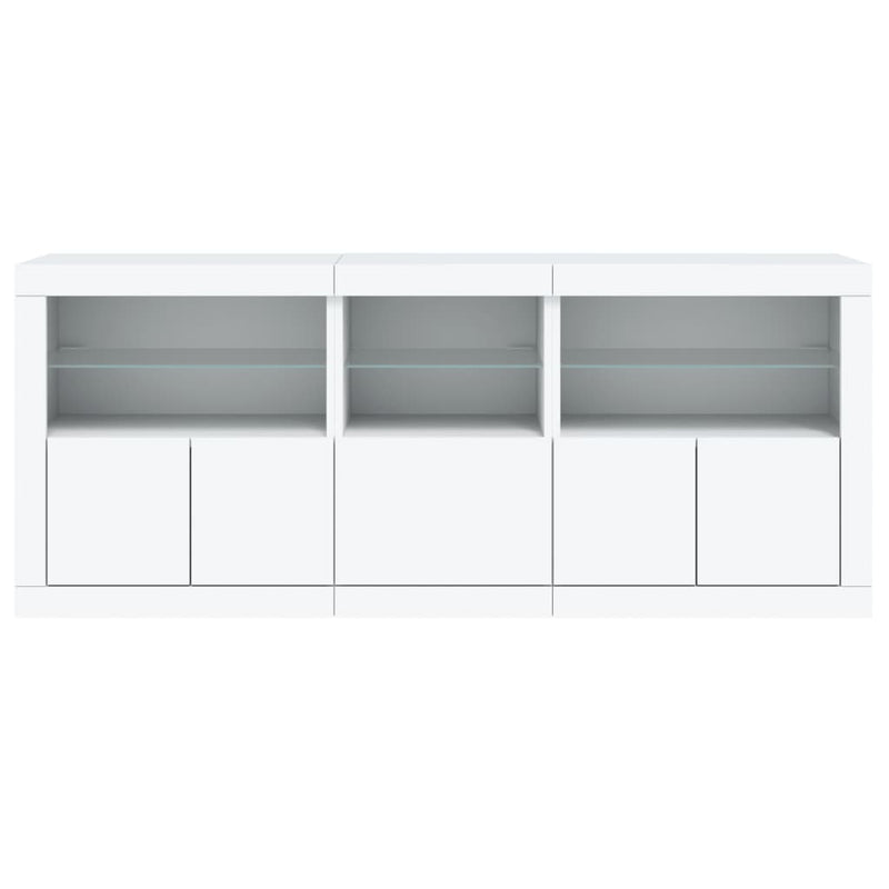 Sideboard with LED Lights White 162x37x67 cm